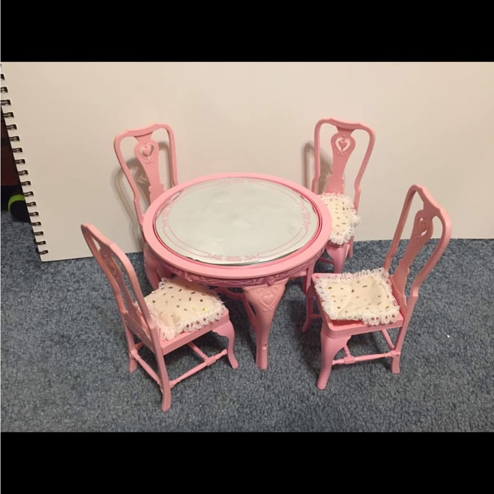 Barbie Sweet Rose Dining Table, Chairs & Accessories